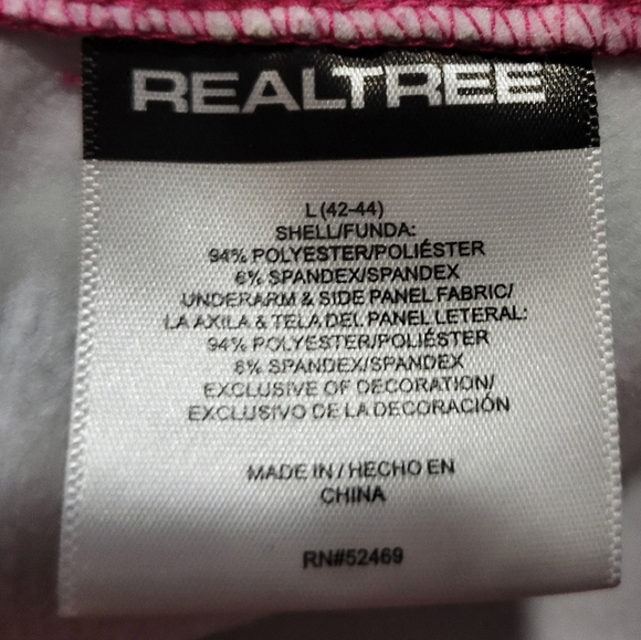 Realtree - Arctic Shield Pink Camo Half Zip Pullover w/Thumb Holes - Size L - Picture 2 of 8